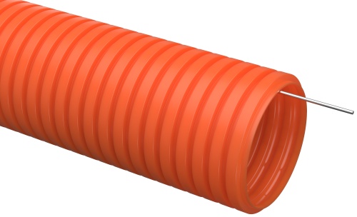 Труба гофрированная ПНД d=16мм с зондом оранжевая тяжелая (100м) | код CTG21-16-K09-100 | IEK